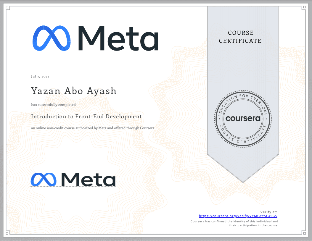 Meta Frontend Development