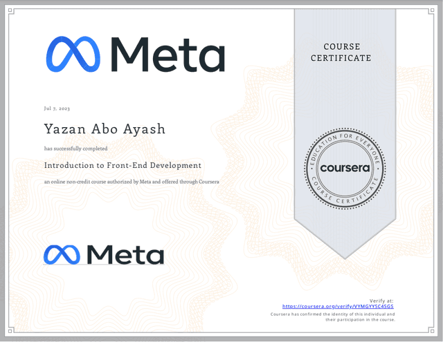 Meta Frontend Development